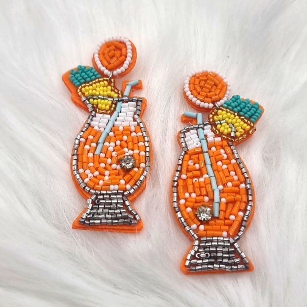 #CK2 TROPICAL COCKTAIL BEADED EARRINGS daiquiri frozen